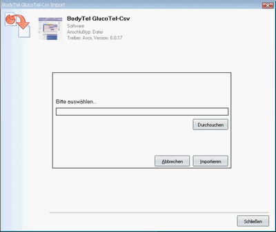 Datenübernahme von BodyTel ins Diabetes-Tagebuch